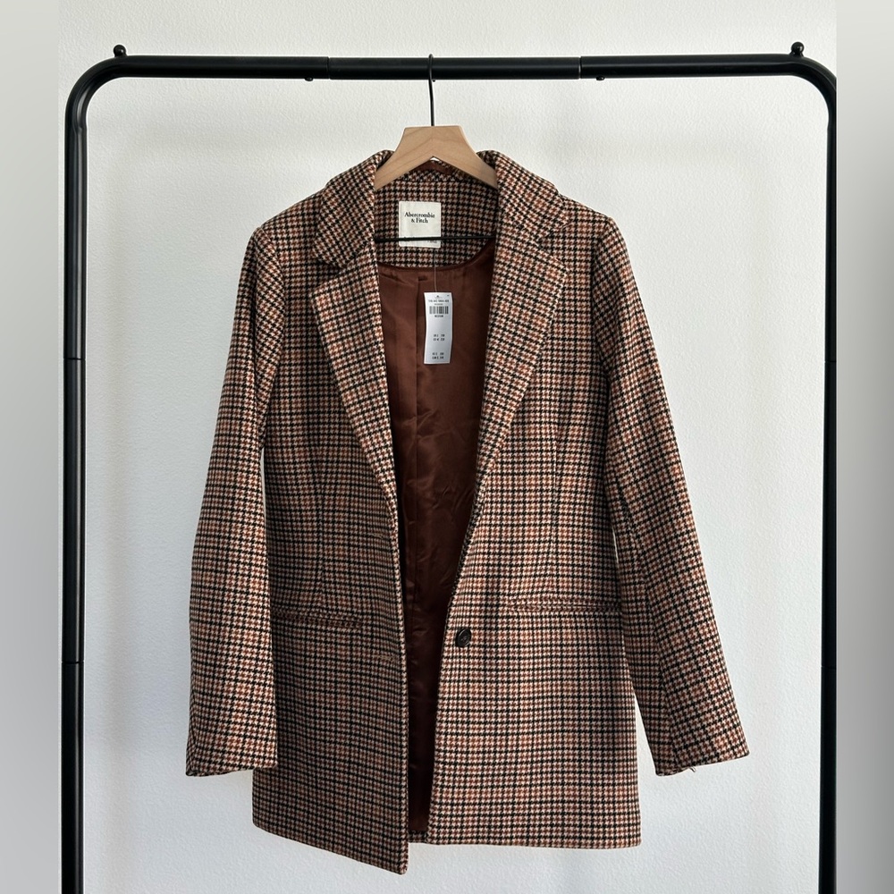 Abercrombie & Fitch Wool Houndstooth Blazer